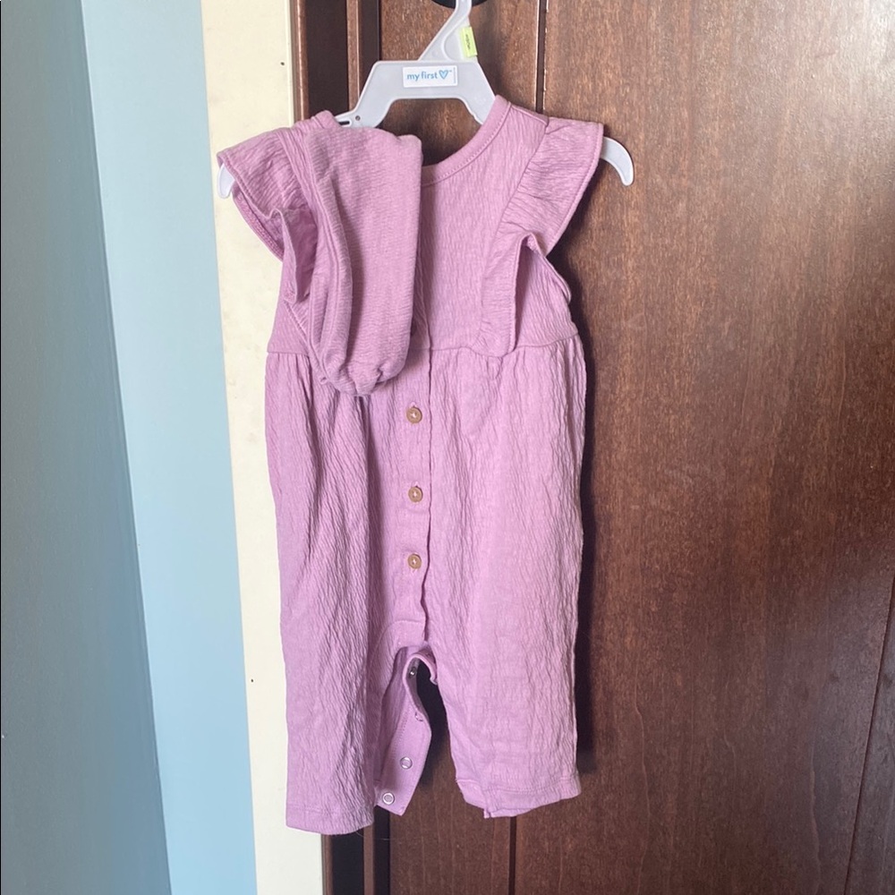 Charming Pink Baby Outfit with Ruffle Details